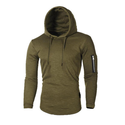 Herren Hoodie Modern Reißverschluss Grau Urban