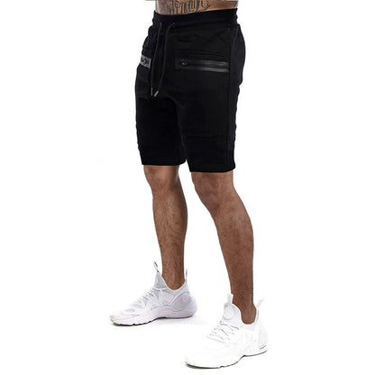 Herren Sport Shorts Verstellbarer Bund Reißverschlusstaschen