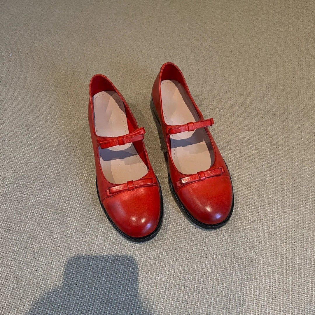 Damen Schuhe Mary Jane Elegant Komfortabel Lederschuhe Damen - BerlinGlamour