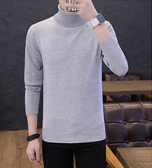 Herren Rollkragenpullover Fein Strick Elegent Schwarz