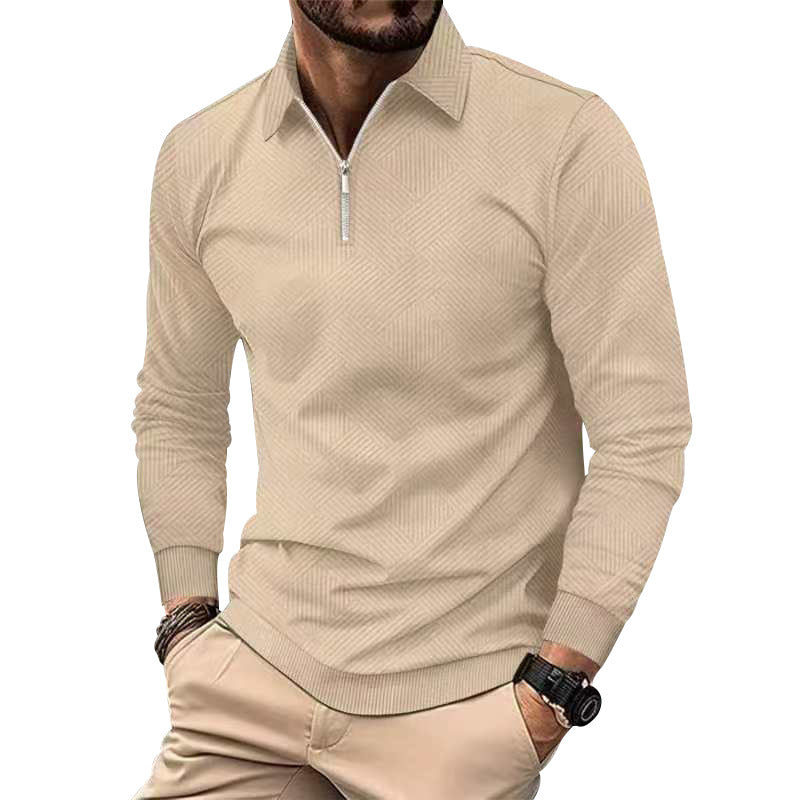 Stilvoller Herren Pullover Stehkragen Strukturiert Modern