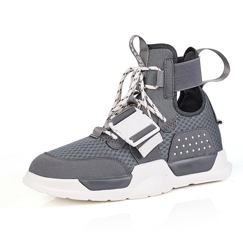 Damen Sneaker Sportlich High-Top mit Riemensystem Schwarz