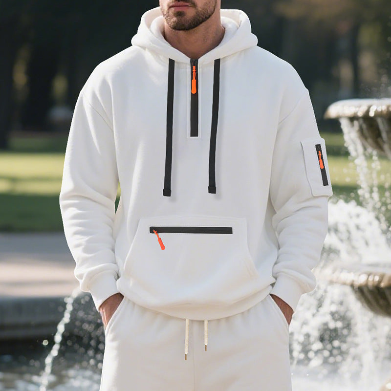 Herren Kapuzenpullover Urban Style mit Taschen und Reißverschluss - BerlinGlamour