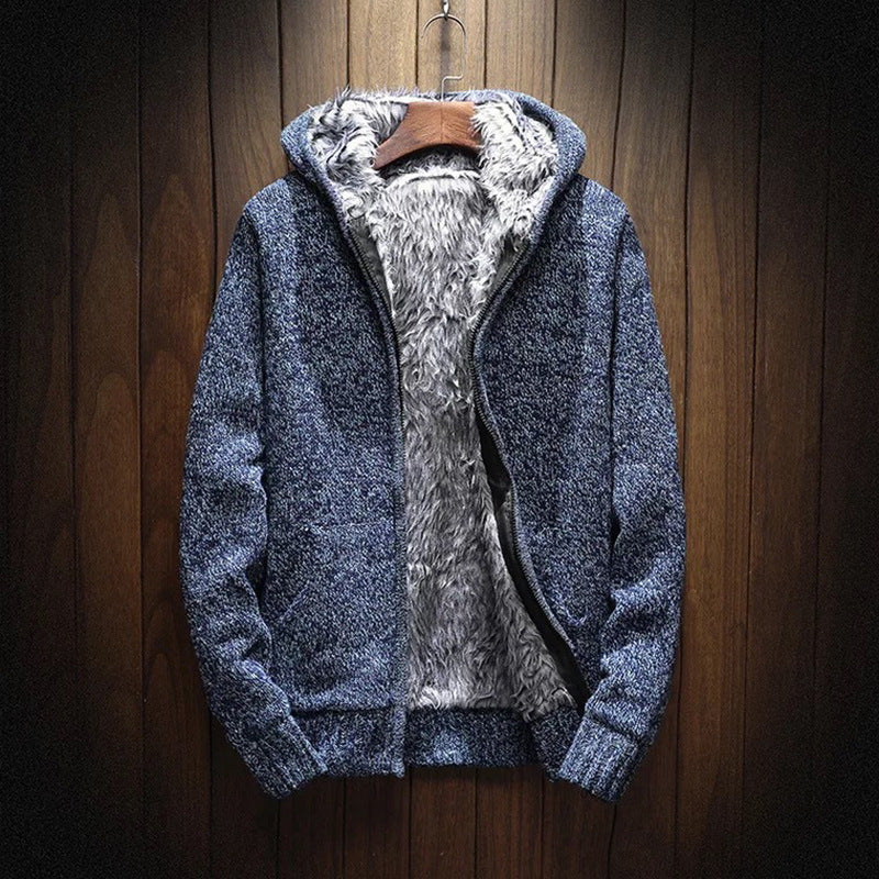 Herren Kapuzenjacke Weich Warm Mit Seitentaschen