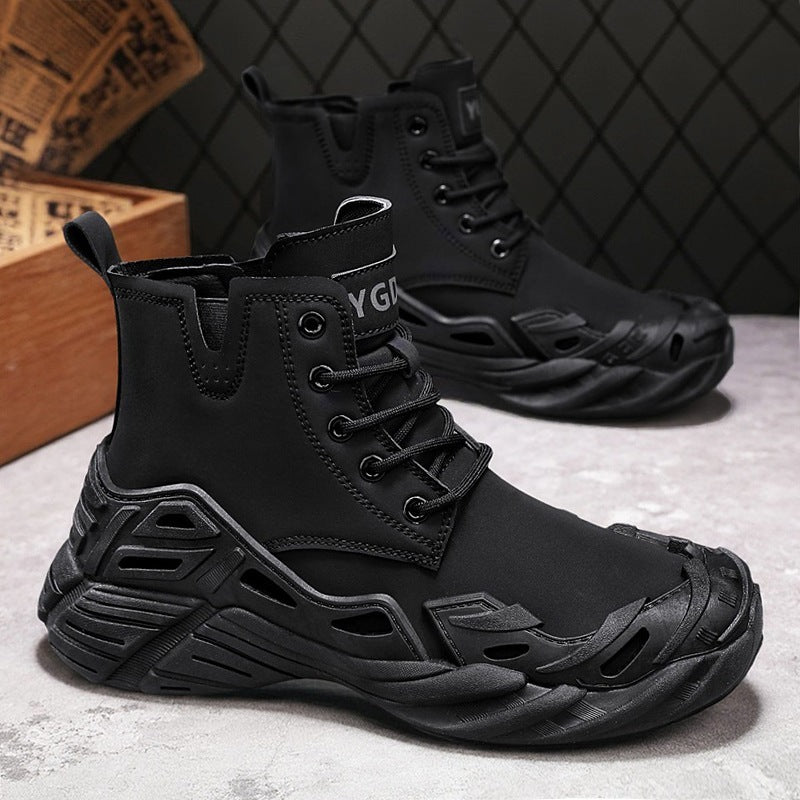 Damen Stiefel Sportlich High-Top Rutschfest Schwarz