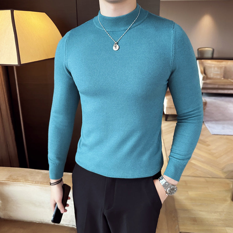 Herren modischer Pullover mit hohem Kragen und eleganter Passform Berlin Glamour