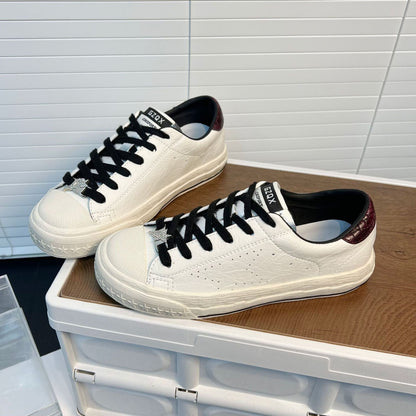 Damen Sneaker atmungsaktiv Lederoberfläche rutschfeste Sohle