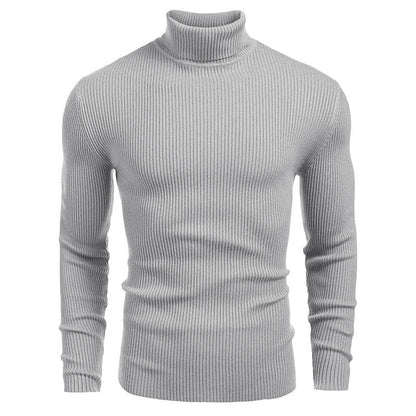 Herren Stehkragenpullover Feinripp Optik Elegant