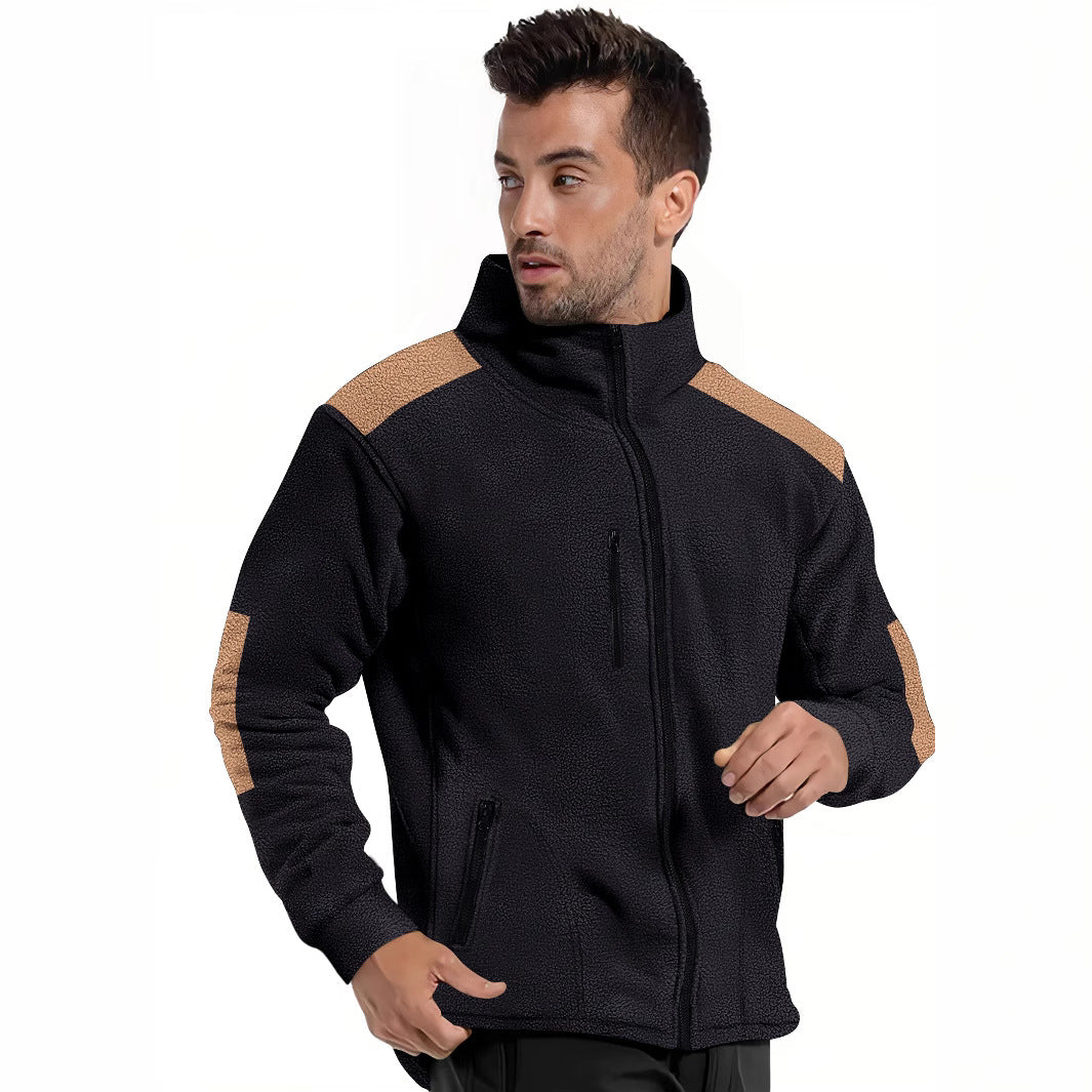 Herren Fleecejacke Modern Reißverschluss Praktische Taschen - BerlinGlamour
