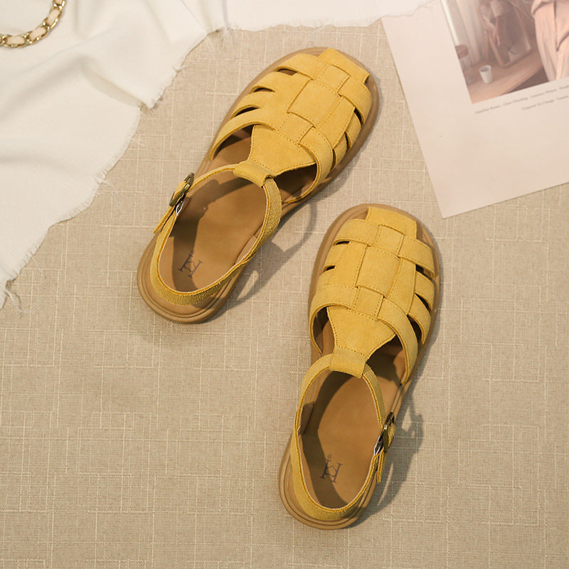 Damen Riemchensandalen Geflochten Komfortabel Sommer