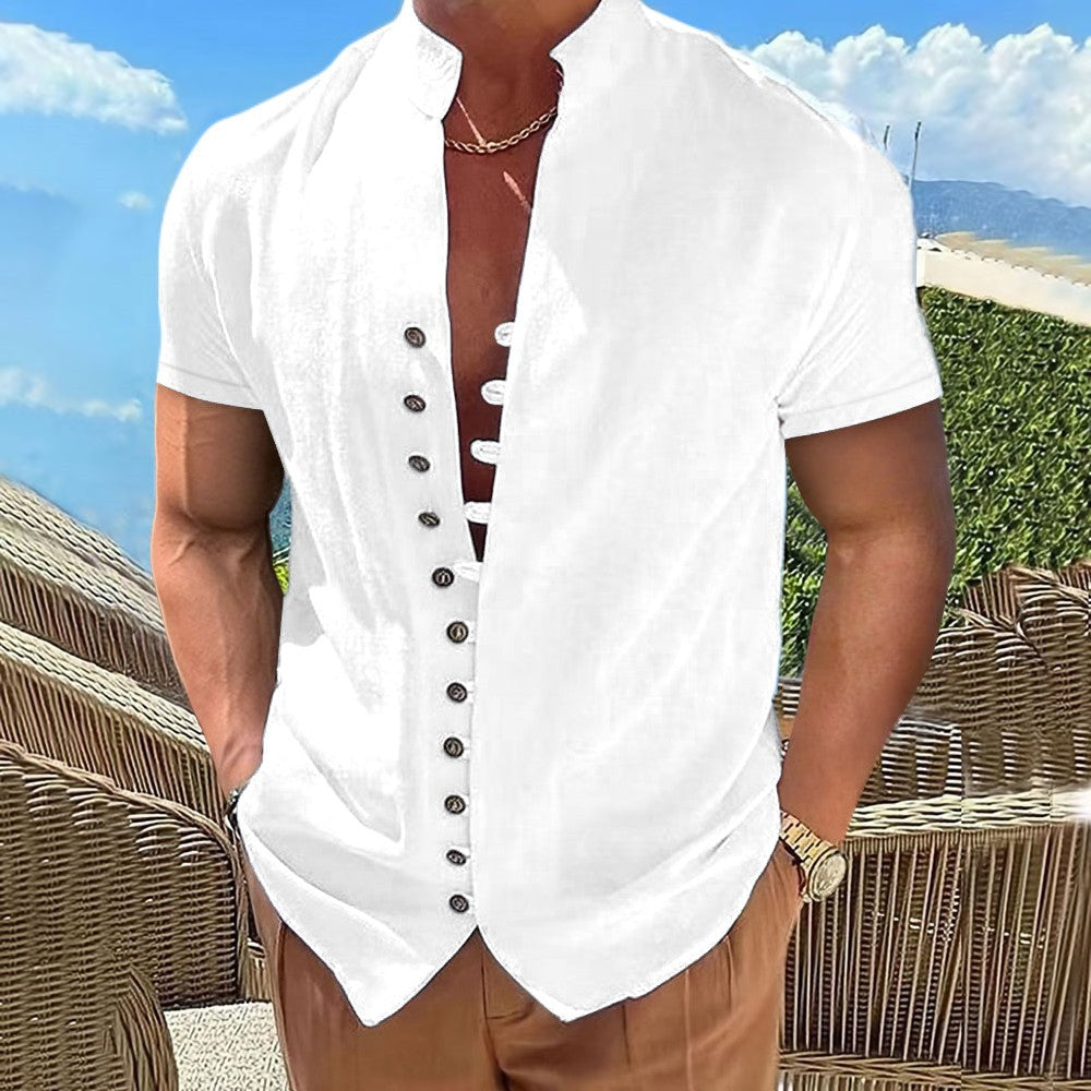 Herren Freizeithemd Kurzarm Modern mit Knöpfen - BerlinGlamour