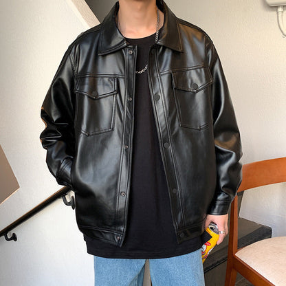 Lederjacke Herren Modern mit Brusttaschen - BerlinGlamour