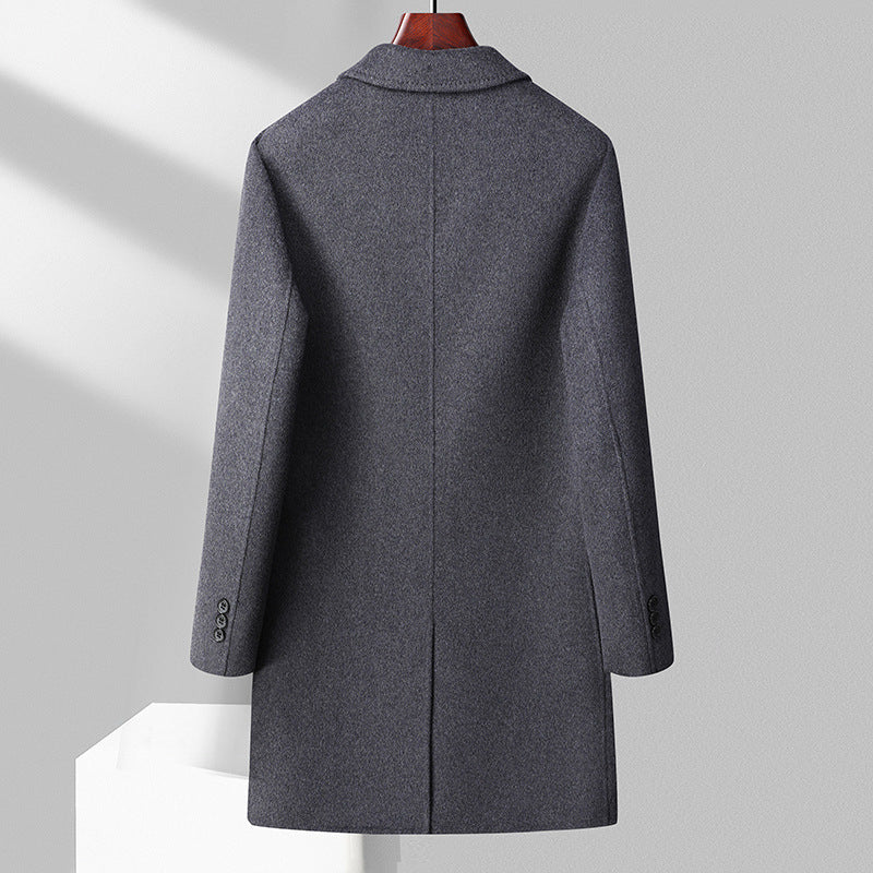 Herren Wollmantel Eleganter Wintermantel mit Taschen