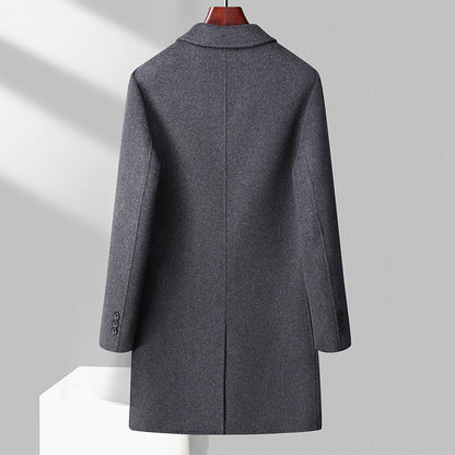 Herren Wollmantel Eleganter Wintermantel mit Taschen