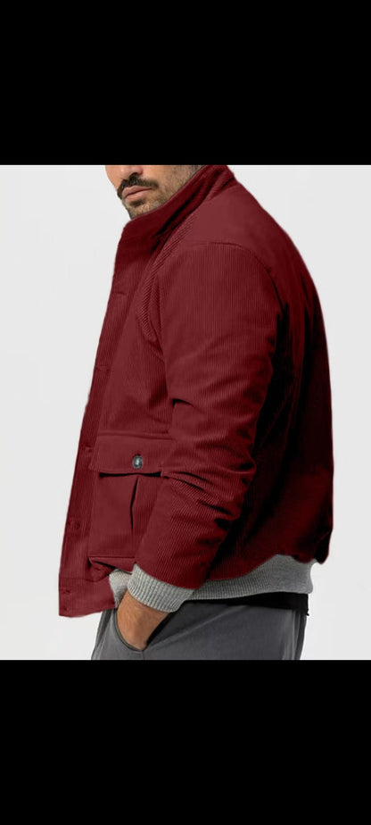 Herren Cordjacke Bequem Lässig Mit Taschen