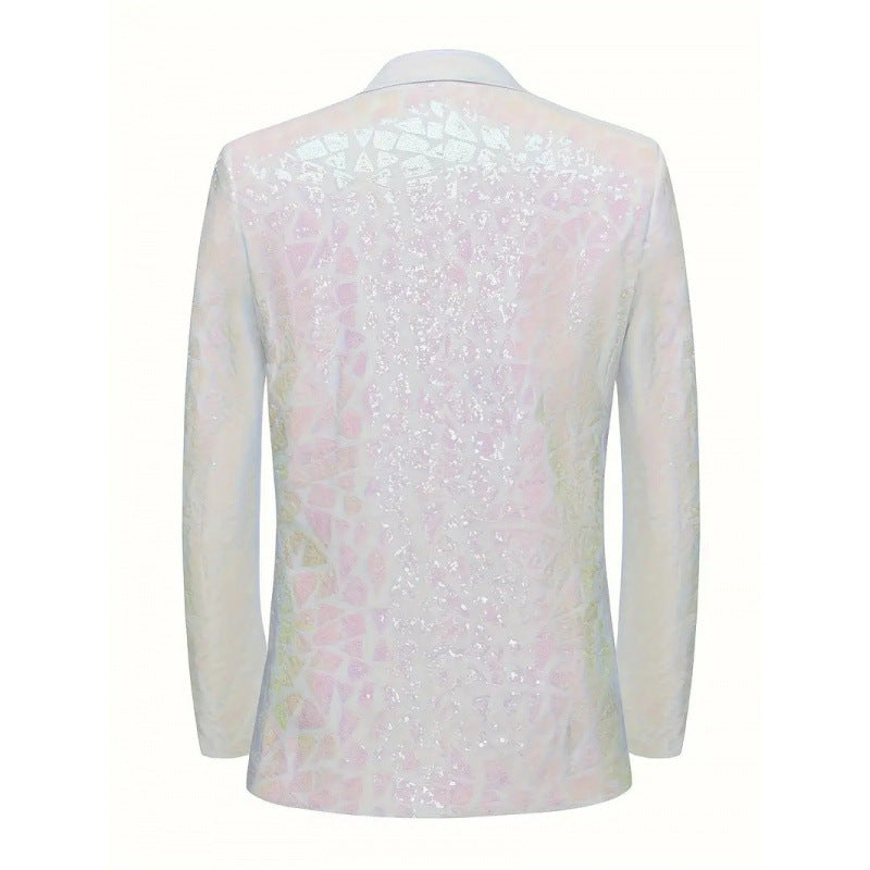Herren Blazer Pailletten Elegant mit Satin Finish