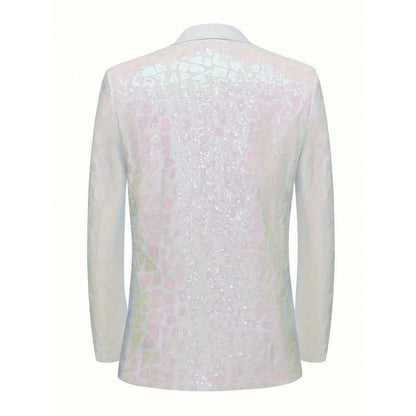 Herren Blazer Pailletten Elegant mit Satin Finish