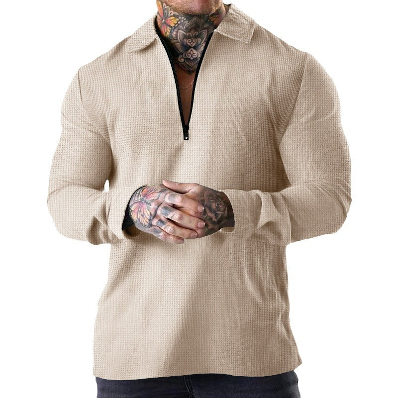 Herren Poloshirt Lässig Modern Reißverschluss Qualität