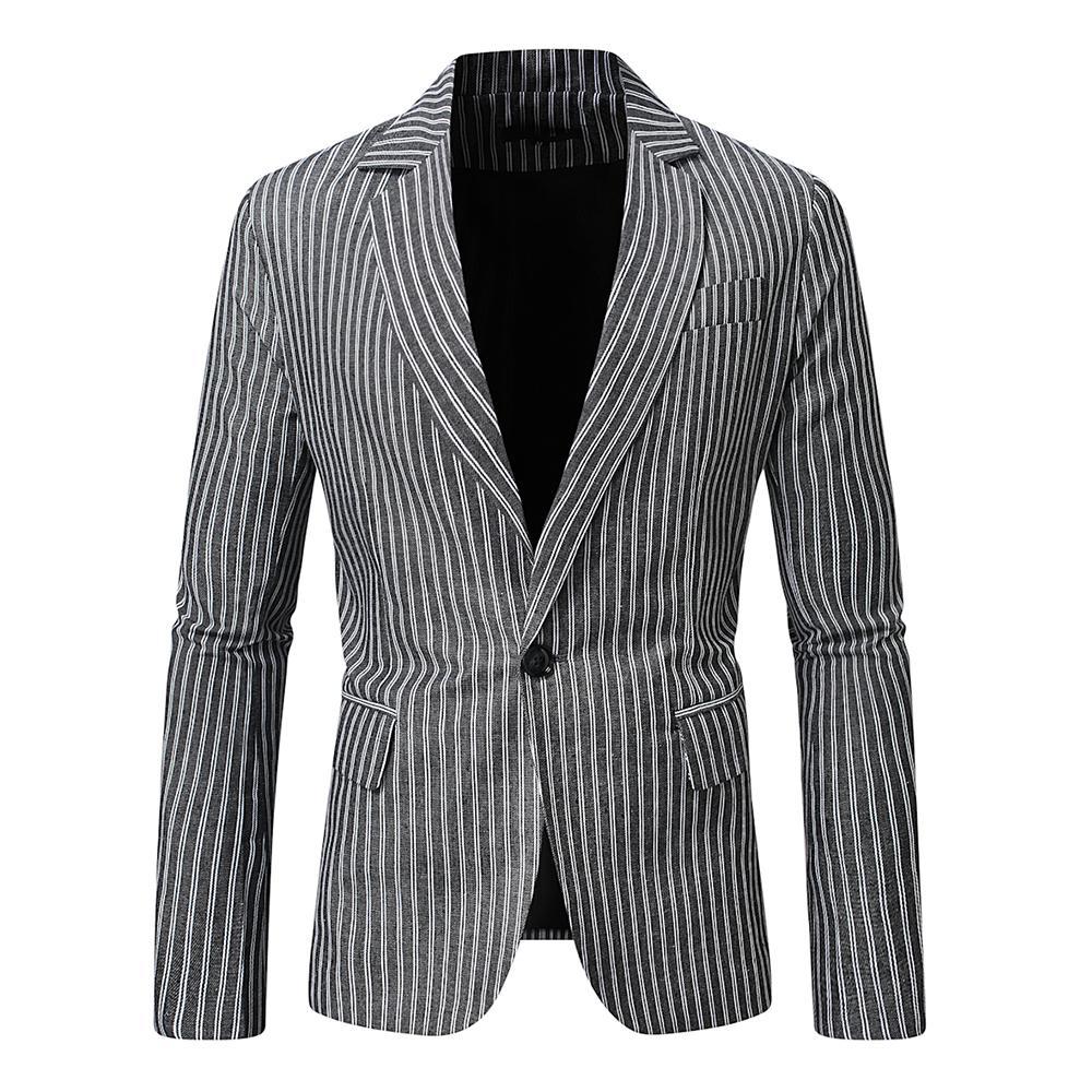 Herren Blazer Streifen Elegant Modern Slim Fit