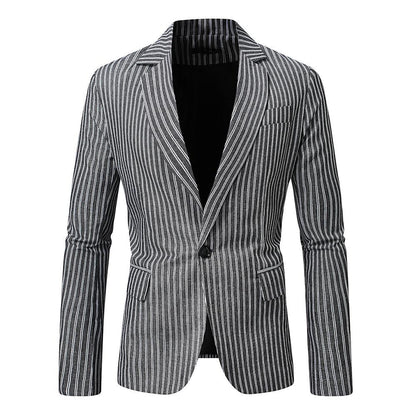 Herren Blazer Streifen Elegant Modern Slim Fit
