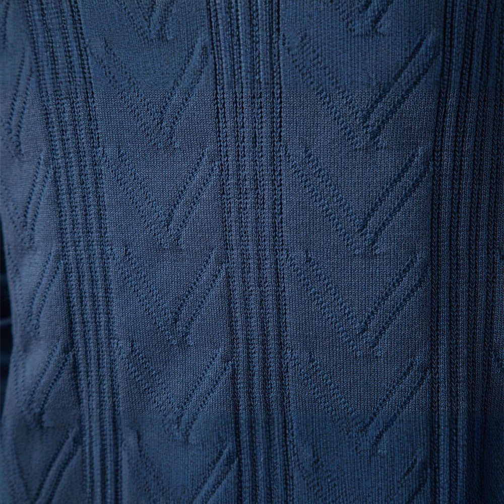 Herren Pullover V-Ausschnitt Struktur Optik Modern