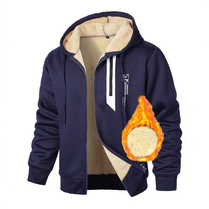Herren Fleece-Jacke Warm Kapuzenjacke Mit Taschen