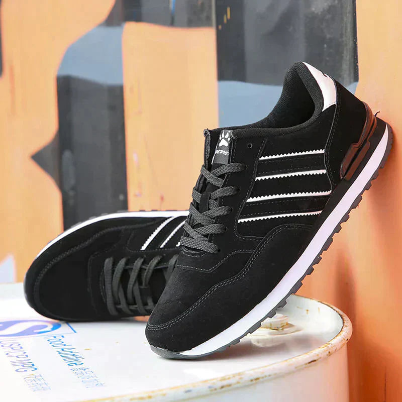 Herrensneaker Klassisch Schwarz Lace-Up