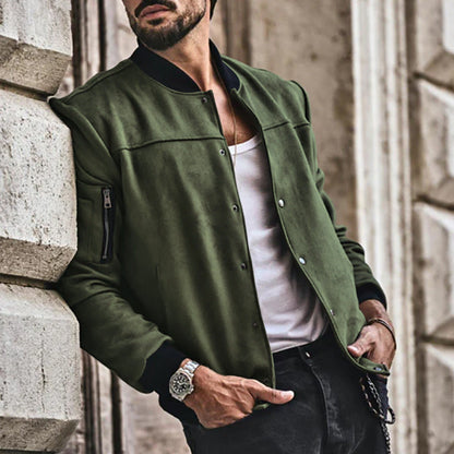 Herren Sportjacke College Style Reißverschlusstaschen Modern
