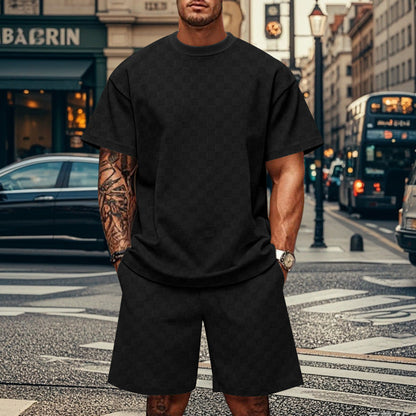 Herren Sport Set Kurzarm T-Shirt und Shorts Leichtathletik