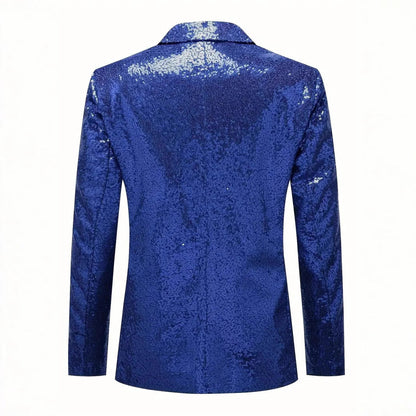 Herren Abendblazer Pailletten Schwarz Elegant