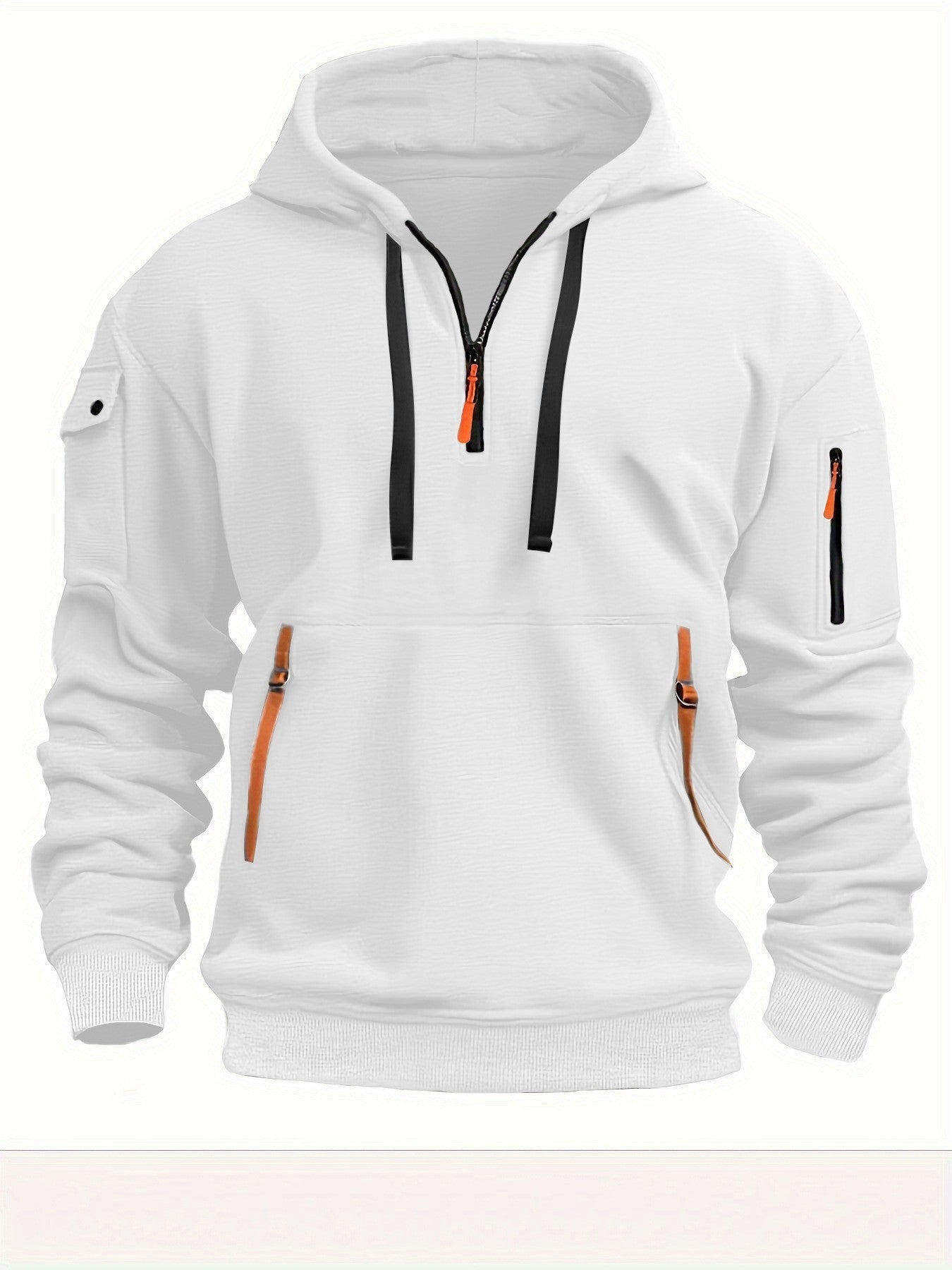 Herren Kapuzenpullover Funktional mit Reißverschlusstaschen Modern