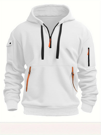 Herren Kapuzenpullover Funktional mit Reißverschlusstaschen Modern