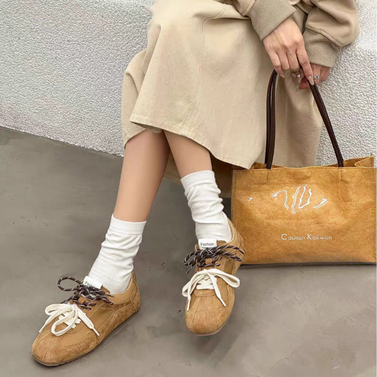 Damen Sneaker Lace-Up Bequem Elegant Modisch
