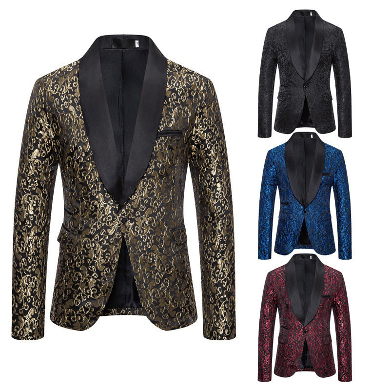 Herren Blazer Smoking Luxus mit Floralem Muster Elegant - BerlinGlamour
