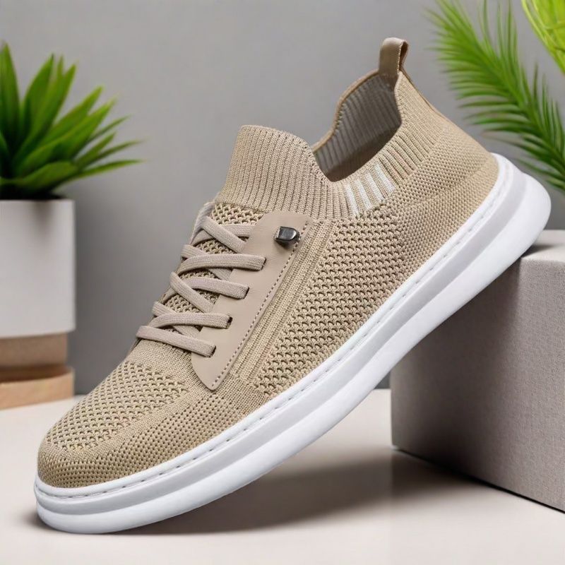 Damen Sport Sneakers Atmungsaktiv mit Reißverschluss Schwarz - BerlinGlamour