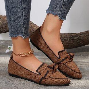 Damen Ballerinas Schick Schleifen Detail Stabiler Boden