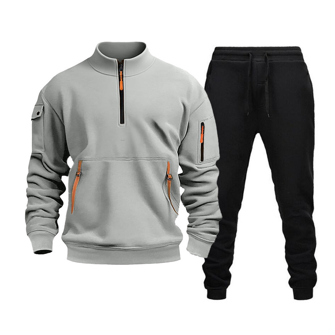 Herren Sportanzug Modern Funktionsanzug mit Taschen - BerlinGlamour