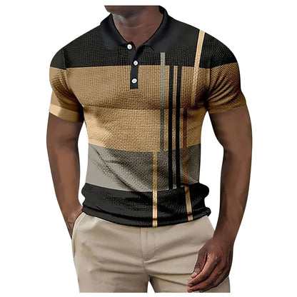 Herren Polohemd Kurzarm Modern Grafikmuster