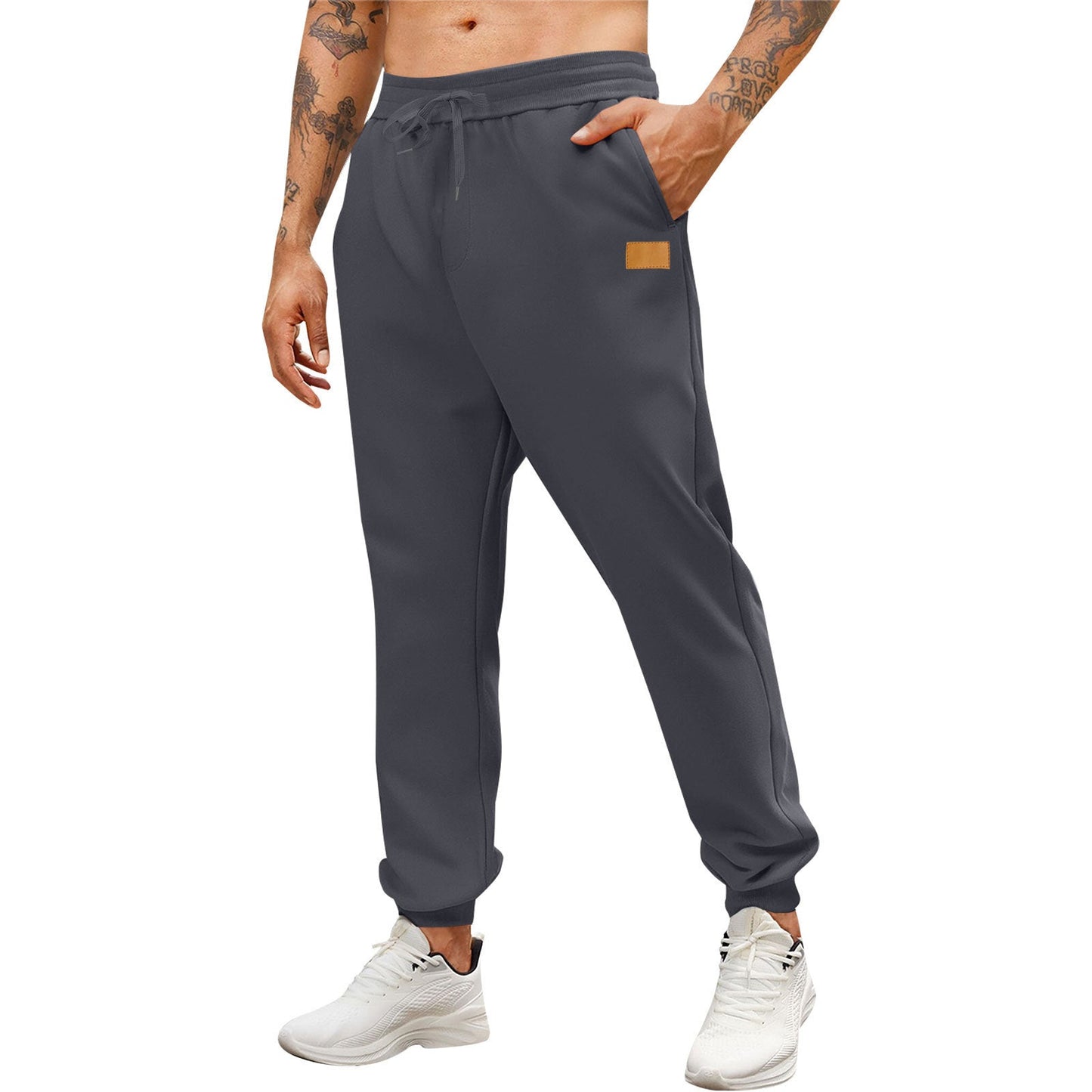 Herren Jogginghose Sportlich Mit Reißverschluss Taschen