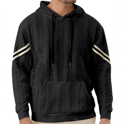 Herren Kapuzenpullover Strukturiert Kontrast Akzent Modern