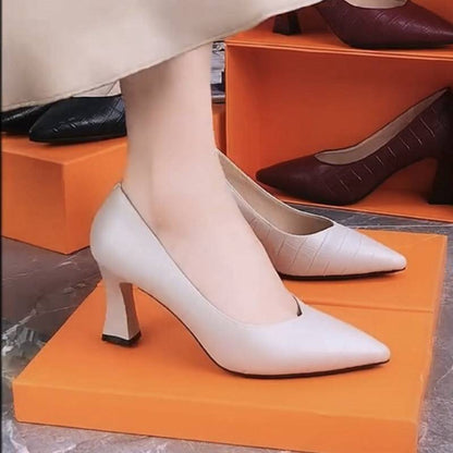 Damen Pumps Elegante Stilettos mit V-Ausschnitt Höher Absatz
