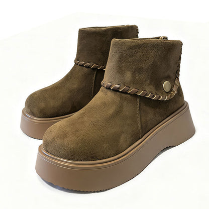 Damen Stiefel Kurz Modisch mit Weichem Innenfutter und Komfortsohle