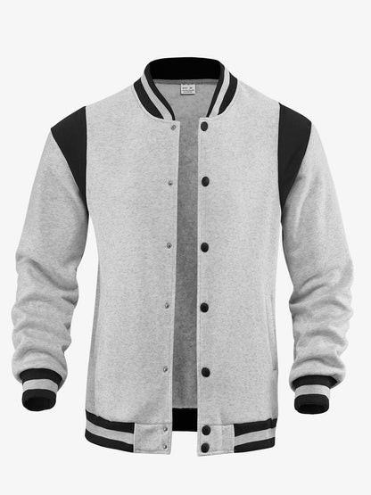 Herren Baseballjacke Kontrast Ärmel Modern Style