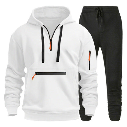 Herren Sport Hoodie Jogginghose Set Grau Sportlich