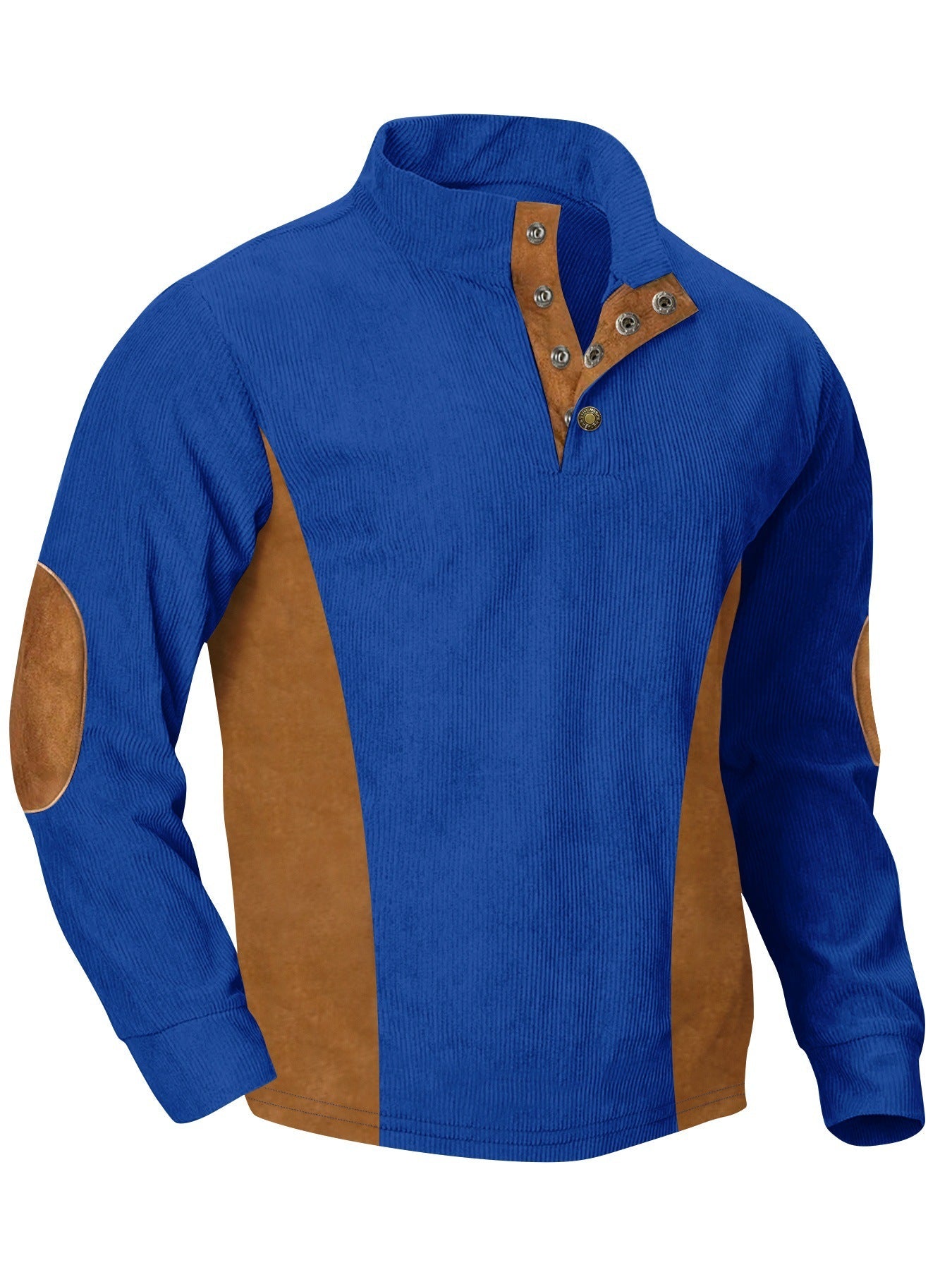 Herren Pullover Modern mit Stehkragen und Druckknöpfen