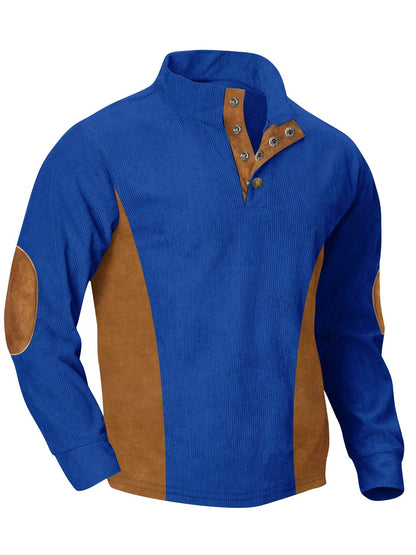 Herren Pullover Modern mit Stehkragen und Druckknöpfen