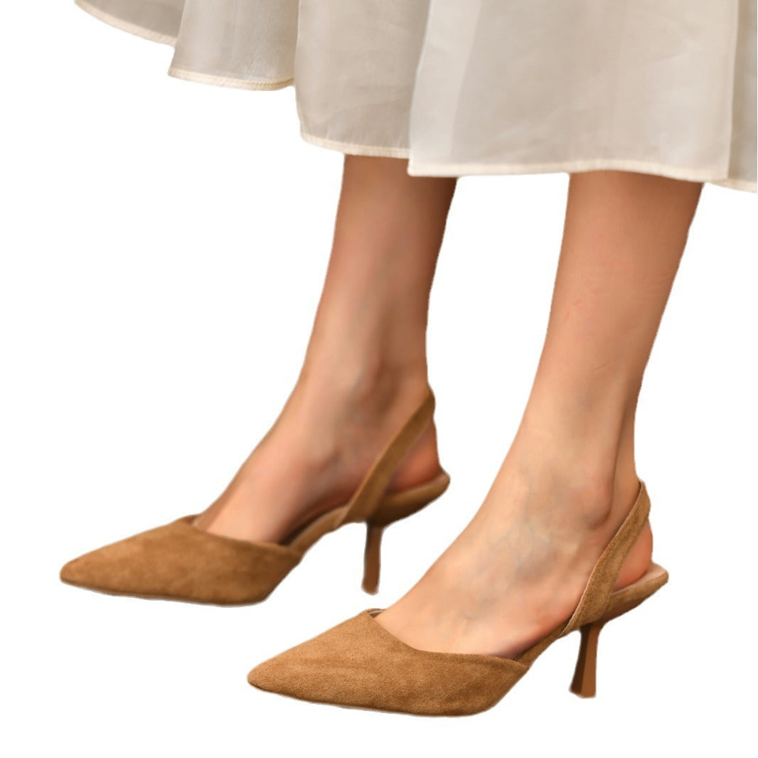 Damen Pumps Slingback Weichleder Elegant Spitze