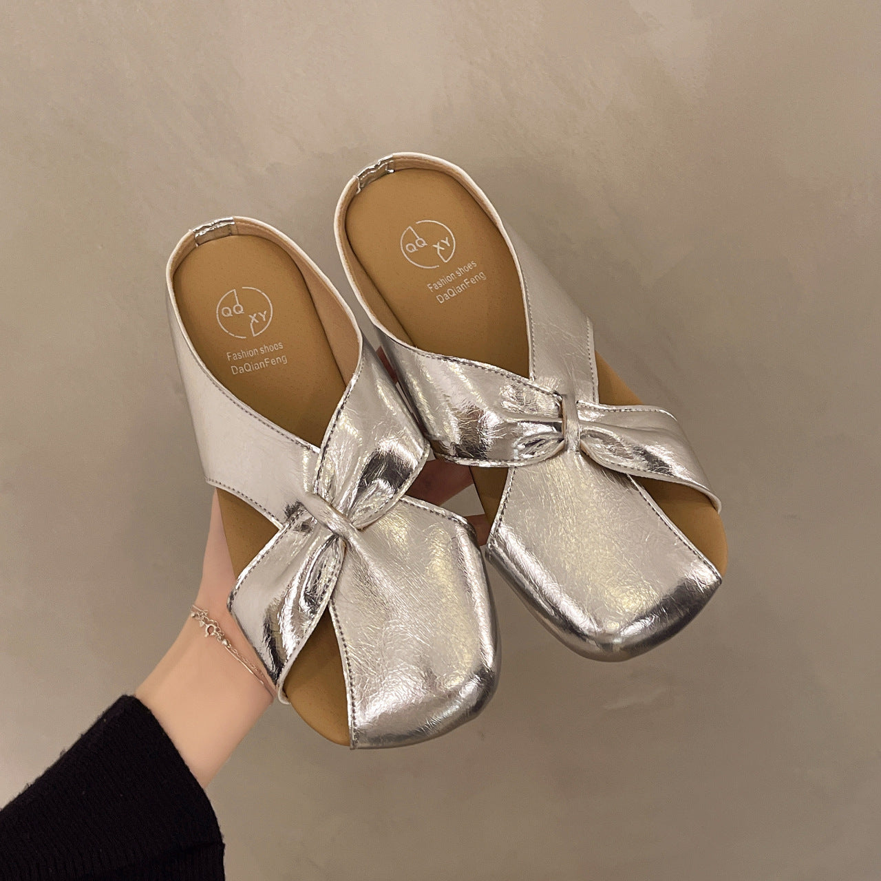 Damen Clogs Bequem Offen Knotendesign Sommer - BerlinGlamour