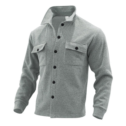 Herren Fleecejacke Stehkragen Modern mit Brusttaschen