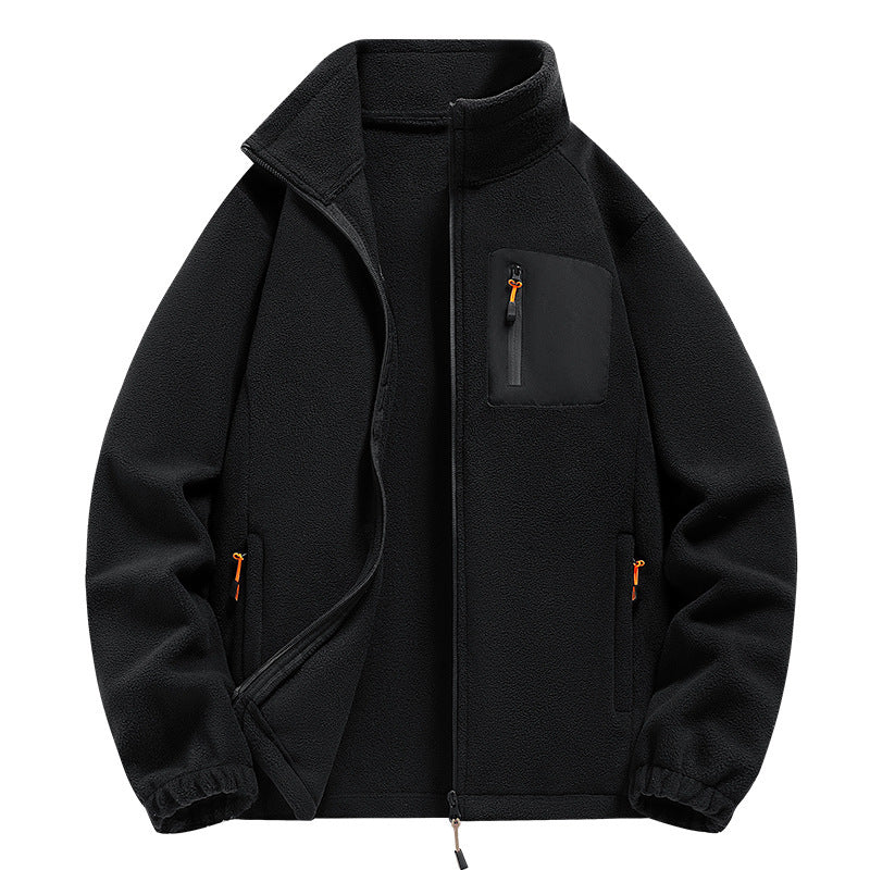Herren Fleecejacke Warm Reißverschluss Taschen Modern